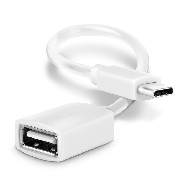 USB-OTG-kaapeli puhelimeen Apple iPhone 17, 17 Pro, 17 Pro Max, 16, 16 Plus, 16 Pro, 16 Pro Max, 16e, 15, 15 Pro, 15 Pro Max - USB C Type C - USB A, Valkoinen OTG-adapteri, On The Go 