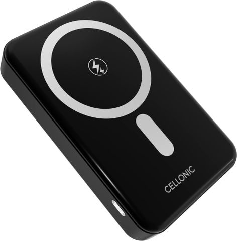 CELLONIC 10000mAh Magneettinen Varavirtalähde, 15W Langaton, 22.5W USB-C, MagSafe- ja Qi-yhteensopiva, 2 Laitetta Kerralla, Premium Alumiinirunko, iPhonelle, Samsungille ja Muille Laitteille, Musta
