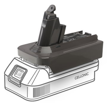 Makita 18V Dyson V6 -akkuadapteri MT18V6 Dyson V6 -pölynimureille valmistajalta CELLONIC